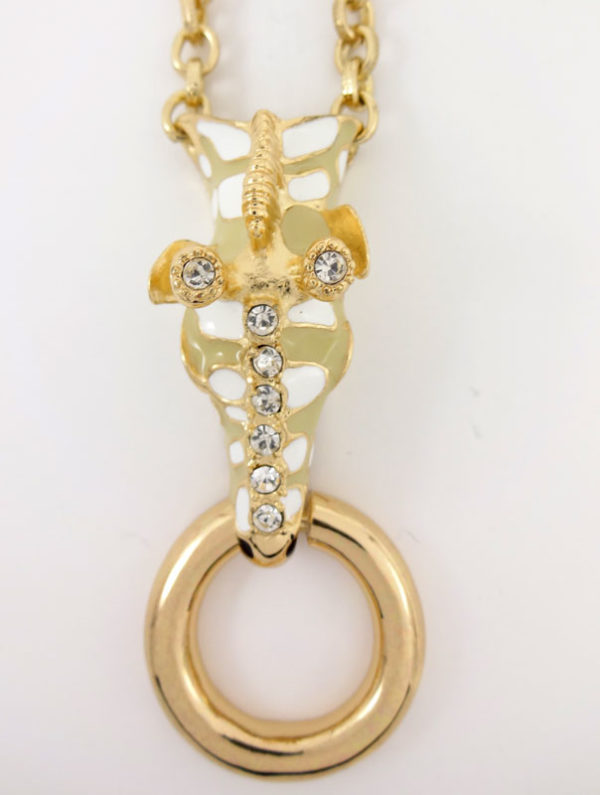 Colier LOFT auriu cu car de girafa stilizata si cristale
