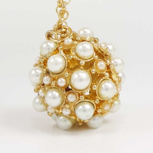 Colier LOFT auriu cu perle albe