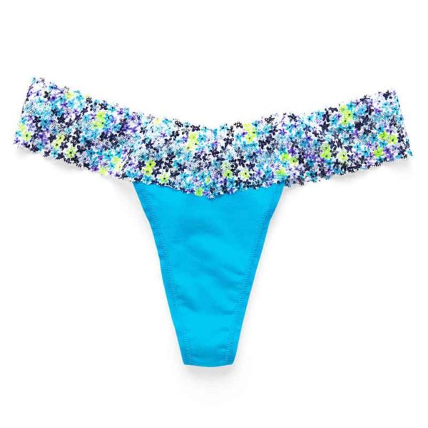 Chiloti dantela Victoria's Secret PINK Thong Panty scuba blue
