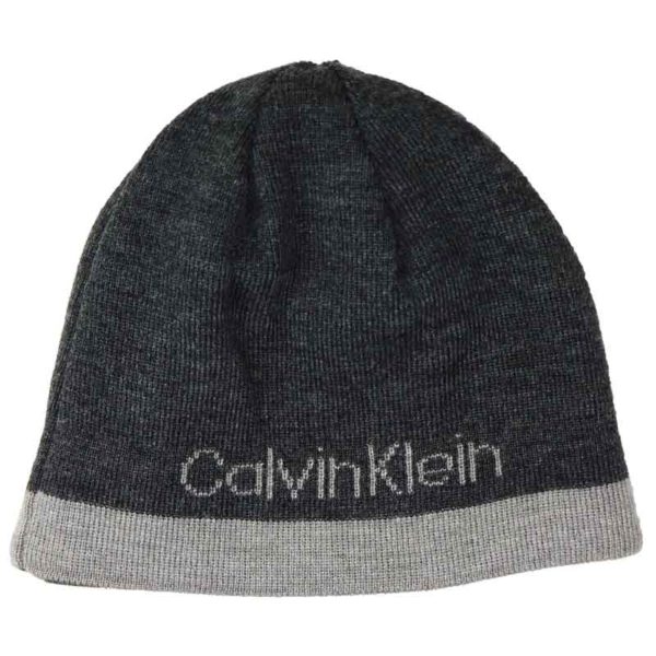 Caciula barbati Calvin Klein modern logo gri
