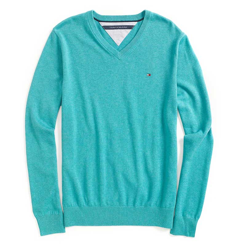 Bargain door fool Pulover barbati Tommy Hilfiger Turquoise, pulover original