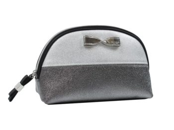 Geanta cosmetice tip portfard Victoria's Secret Beauty Bag argintie